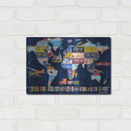 Luxe Metal Art 'World Map 2016 Augustine' by Design Turnpike, Metal Wall Art,16x12