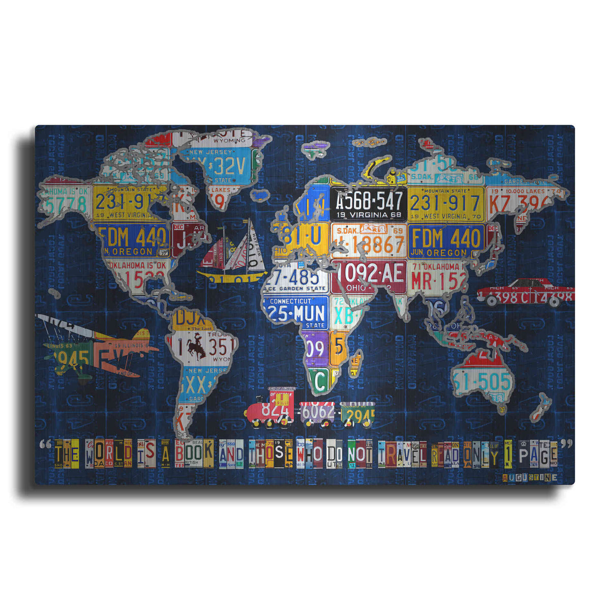 Luxe Metal Art 'World Map 2016 Augustine' by Design Turnpike, Metal Wall Art