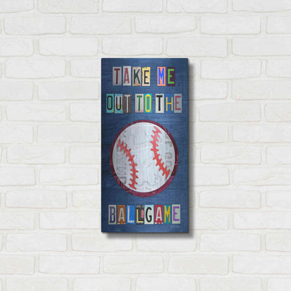 Luxe Metal Art 'Take Me Out To The Ballgame' by Design Turnpike, Metal Wall Art,12x24