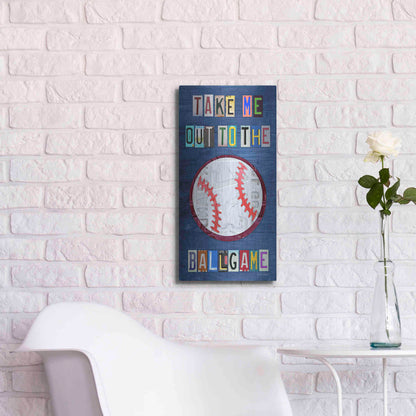 Luxe Metal Art 'Take Me Out To The Ballgame' by Design Turnpike, Metal Wall Art,12x24