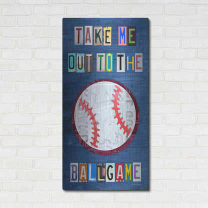 Luxe Metal Art 'Take Me Out To The Ballgame' by Design Turnpike, Metal Wall Art,24x48