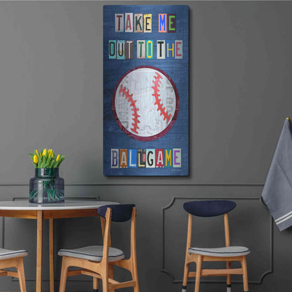 Luxe Metal Art 'Take Me Out To The Ballgame' by Design Turnpike, Metal Wall Art,24x48