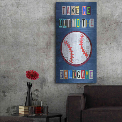 Luxe Metal Art 'Take Me Out To The Ballgame' by Design Turnpike, Metal Wall Art,24x48