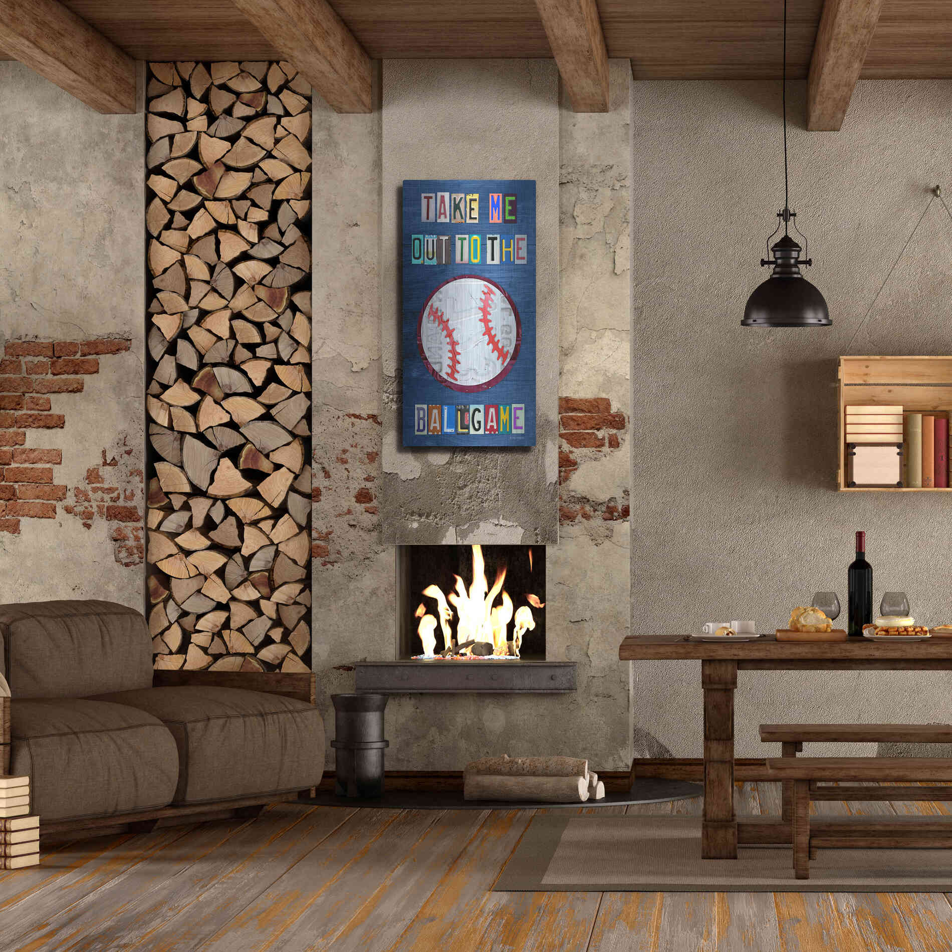 Luxe Metal Art 'Take Me Out To The Ballgame' by Design Turnpike, Metal Wall Art,24x48