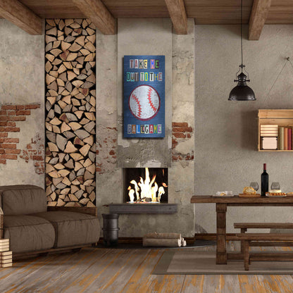 Luxe Metal Art 'Take Me Out To The Ballgame' by Design Turnpike, Metal Wall Art,24x48