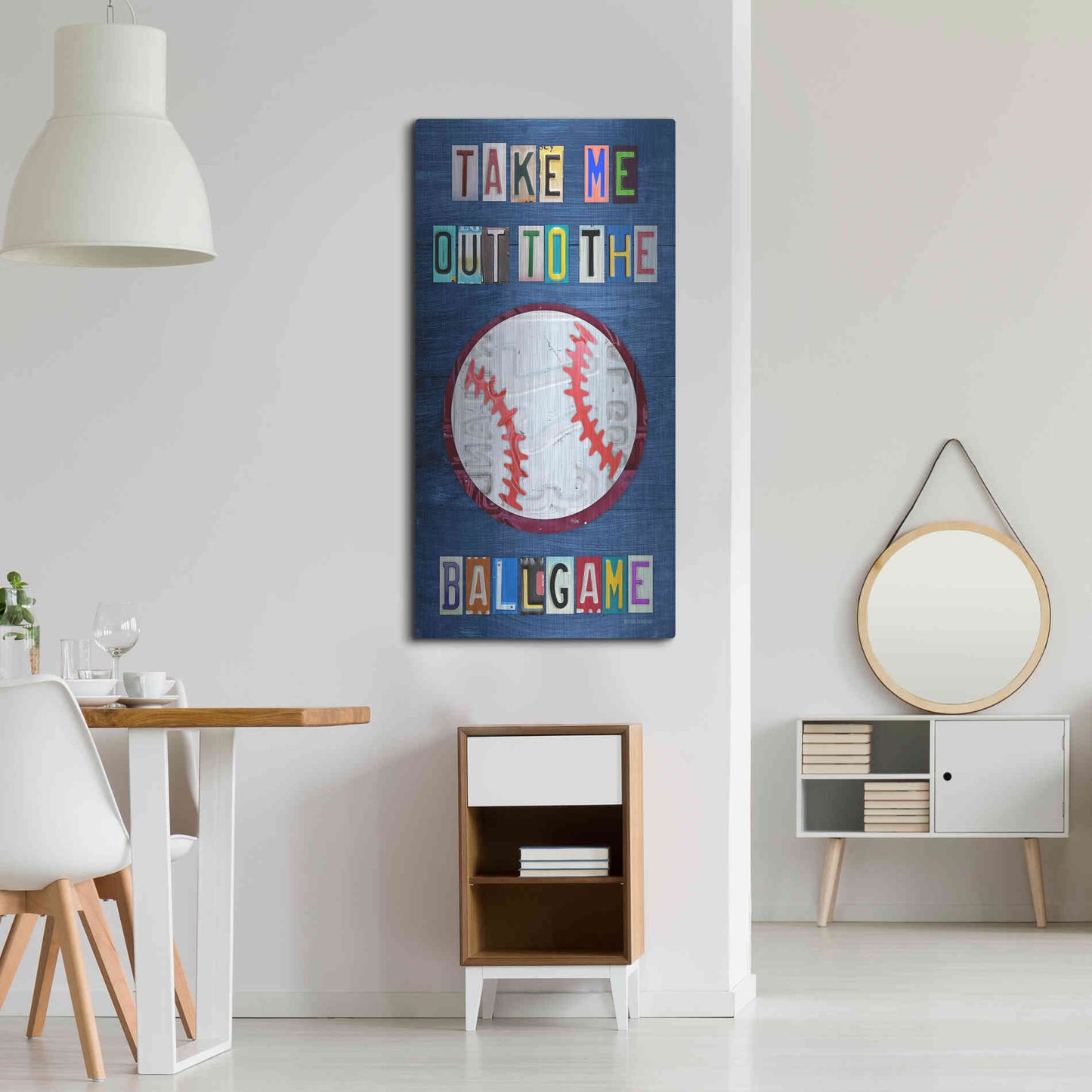 Luxe Metal Art 'Take Me Out To The Ballgame' by Design Turnpike, Metal Wall Art,24x48