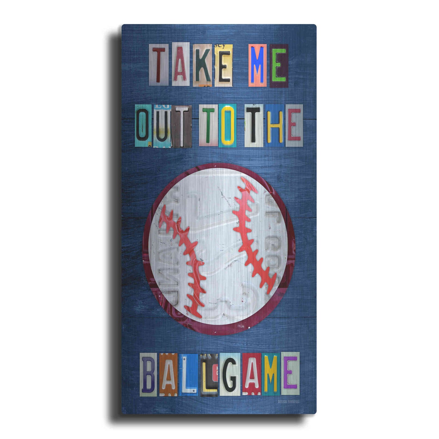 Luxe Metal Art 'Take Me Out To The Ballgame' by Design Turnpike, Metal Wall Art