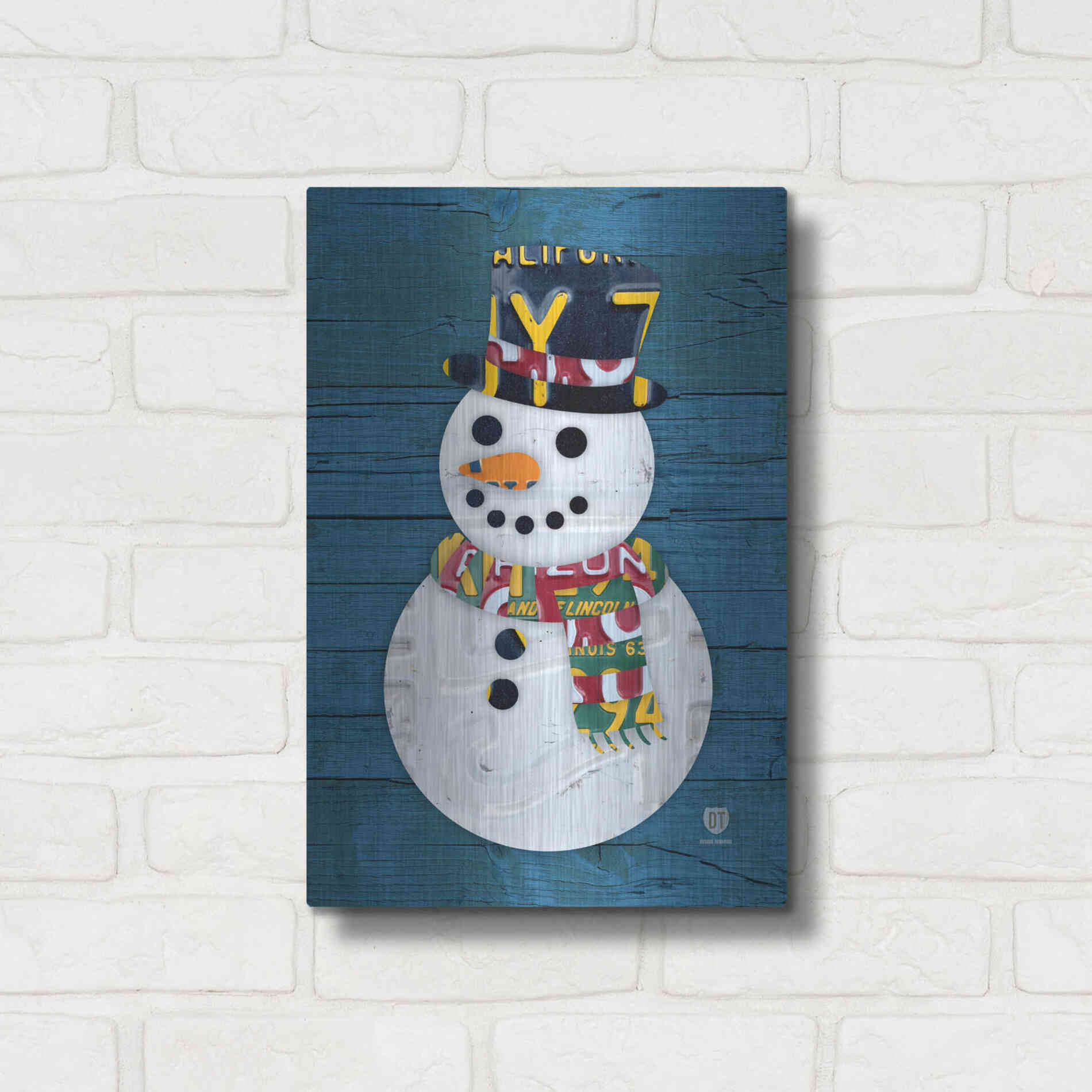 Luxe Metal Art 'Snowman' by Design Turnpike, Metal Wall Art,12x16