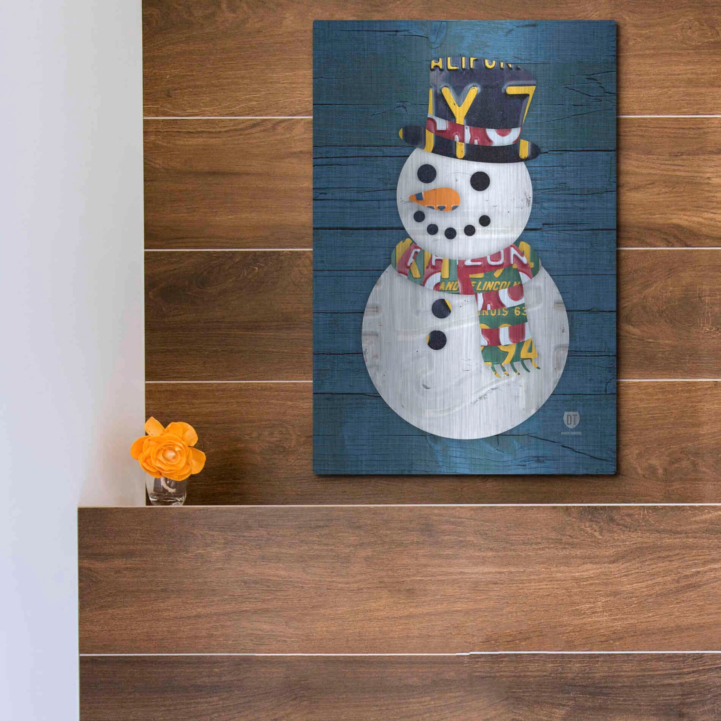 Luxe Metal Art 'Snowman' by Design Turnpike, Metal Wall Art,12x16