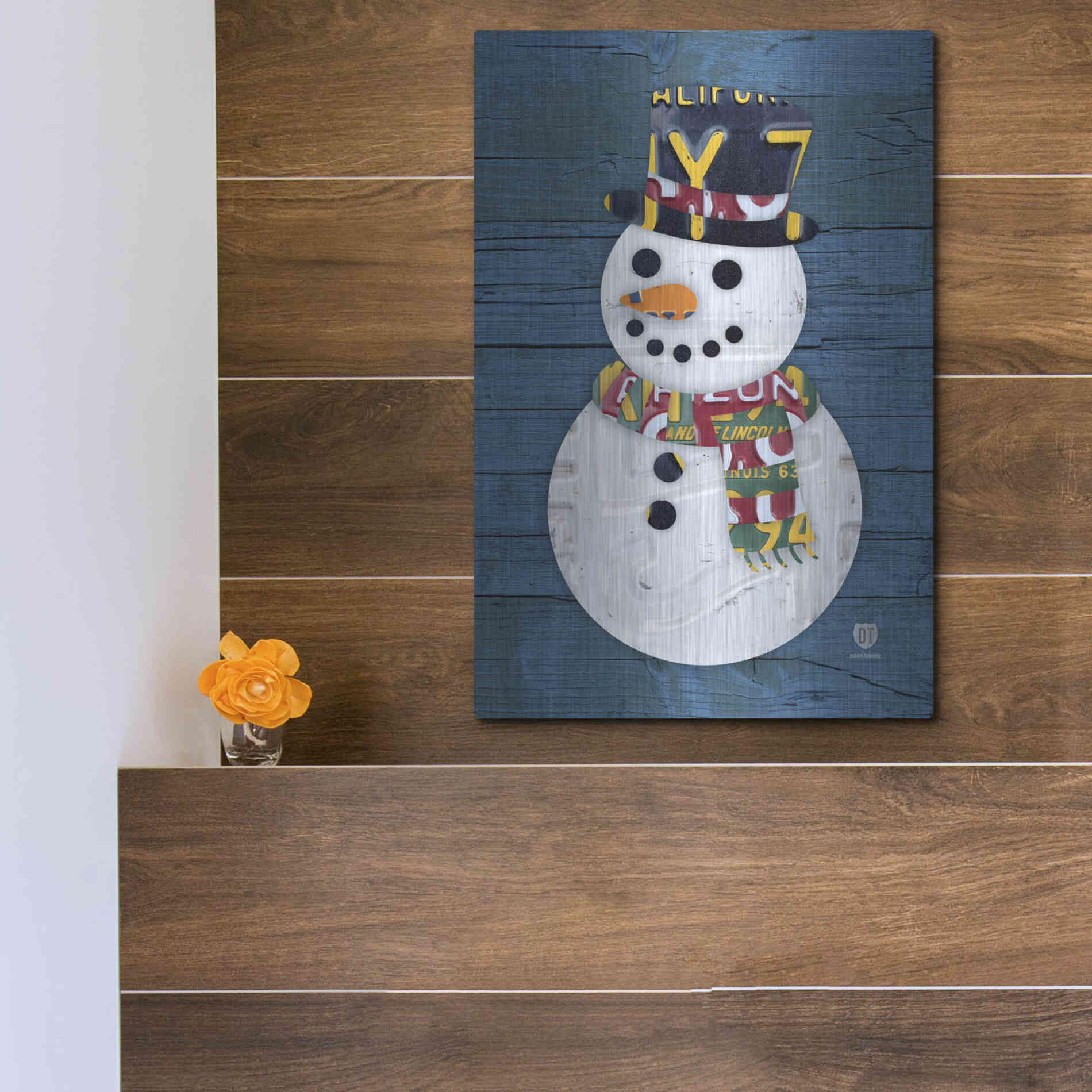 Luxe Metal Art 'Snowman' by Design Turnpike, Metal Wall Art,12x16