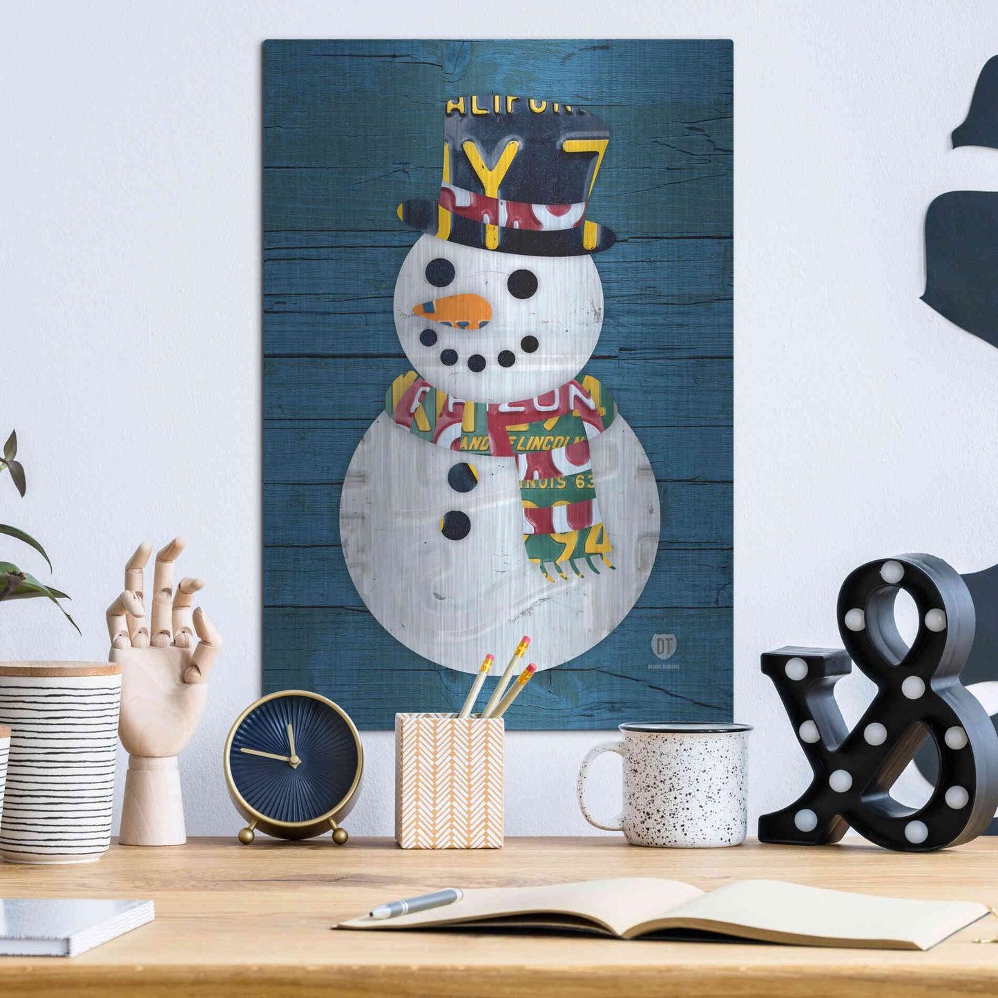 Luxe Metal Art 'Snowman' by Design Turnpike, Metal Wall Art,12x16