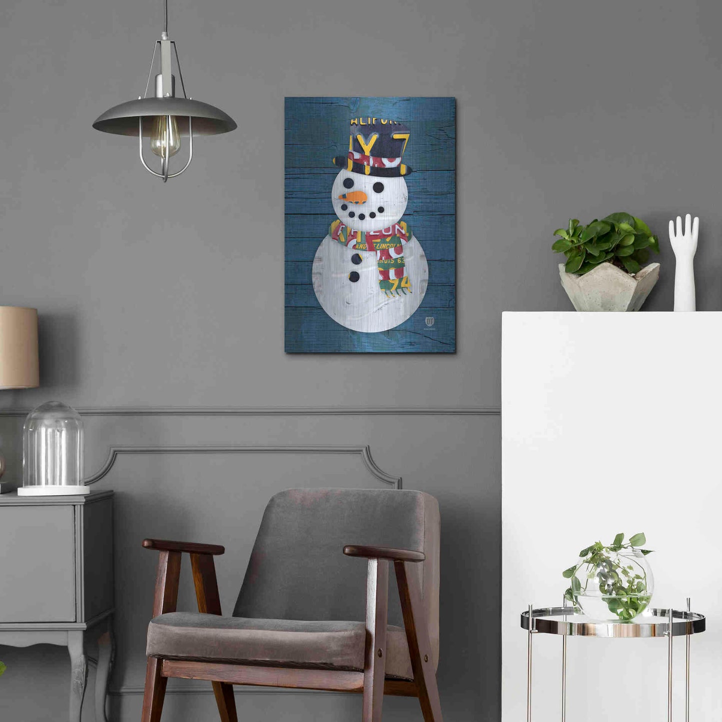 Luxe Metal Art 'Snowman' by Design Turnpike, Metal Wall Art,16x24