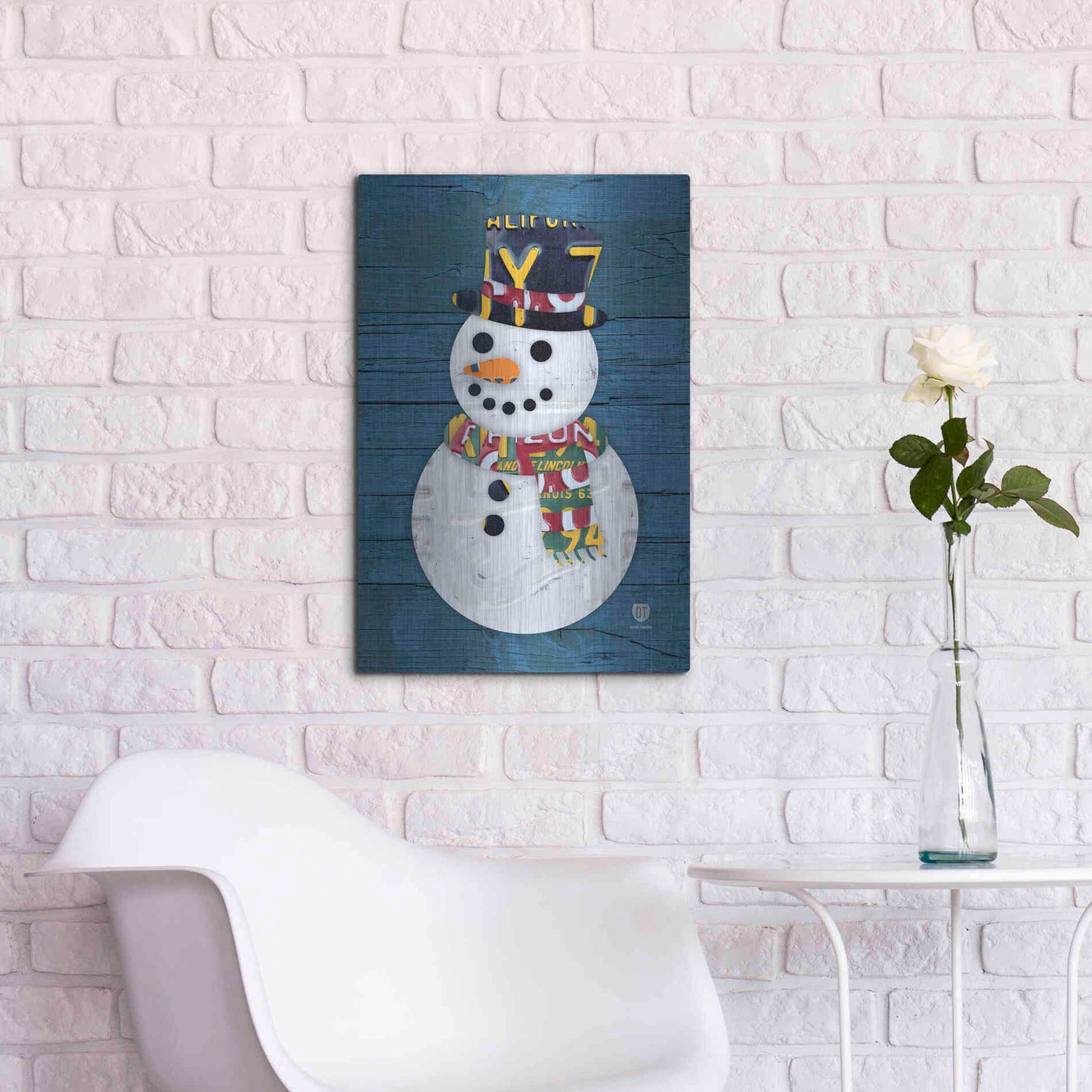 Luxe Metal Art 'Snowman' by Design Turnpike, Metal Wall Art,16x24
