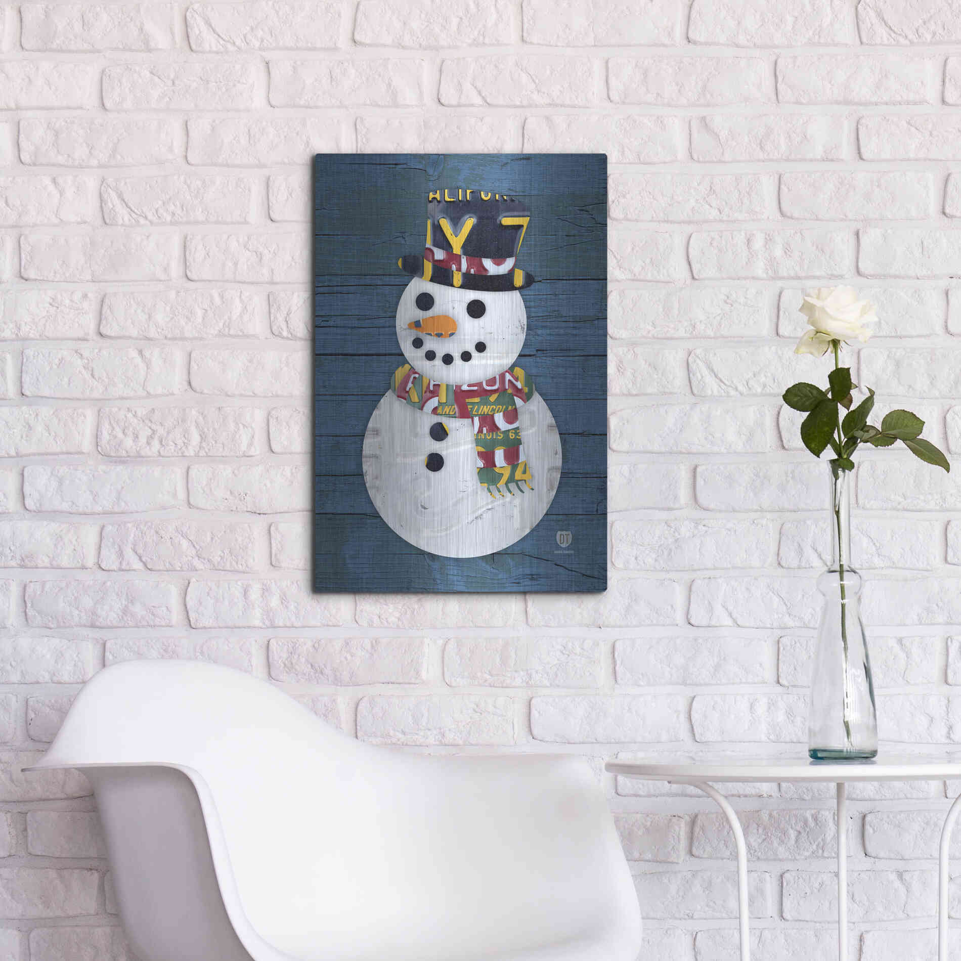 Luxe Metal Art 'Snowman' by Design Turnpike, Metal Wall Art,16x24