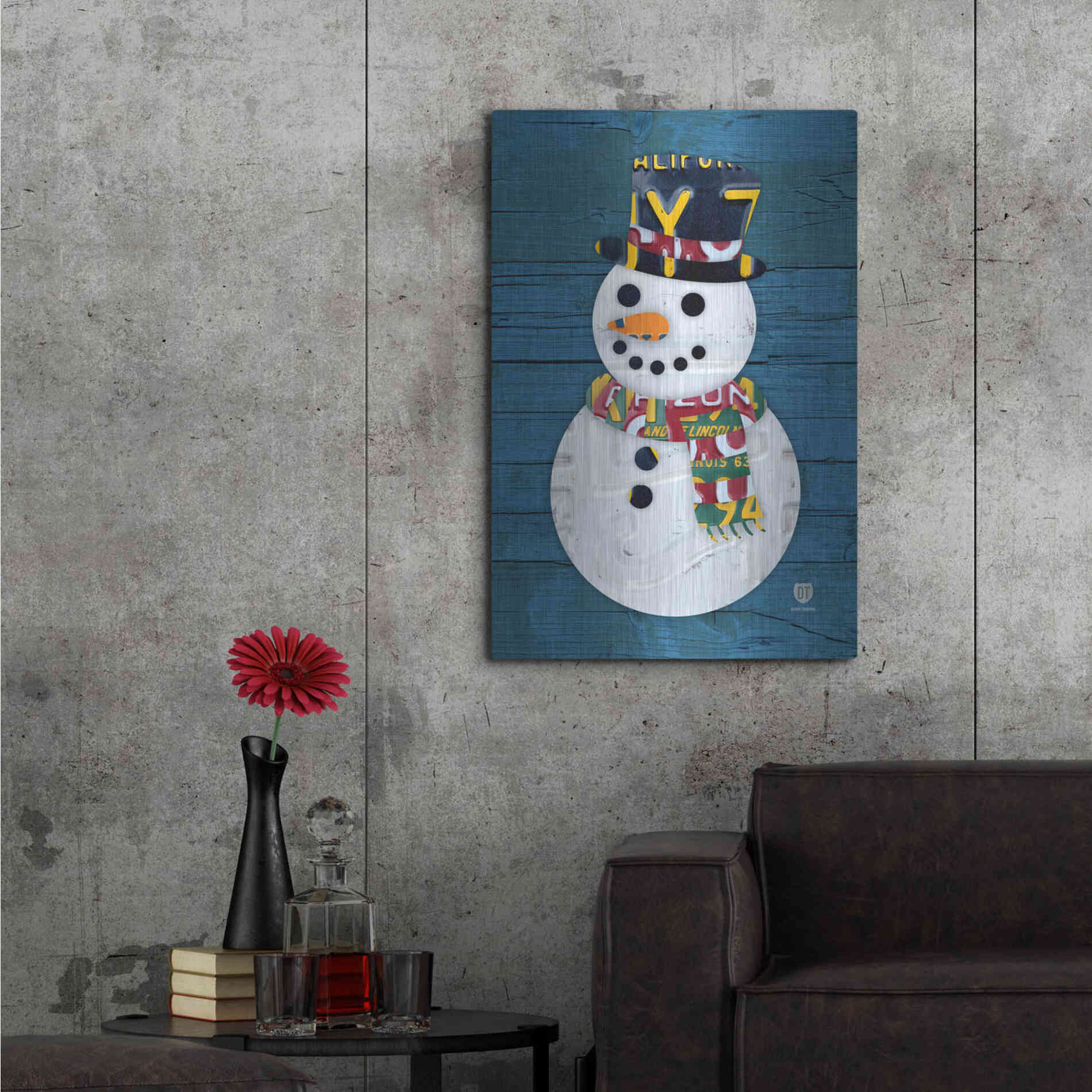 Luxe Metal Art 'Snowman' by Design Turnpike, Metal Wall Art,24x36