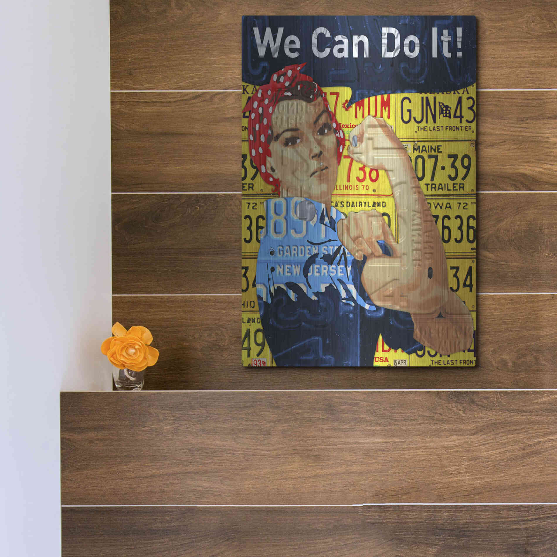 Luxe Metal Art 'Rosie' by Design Turnpike, Metal Wall Art,12x16