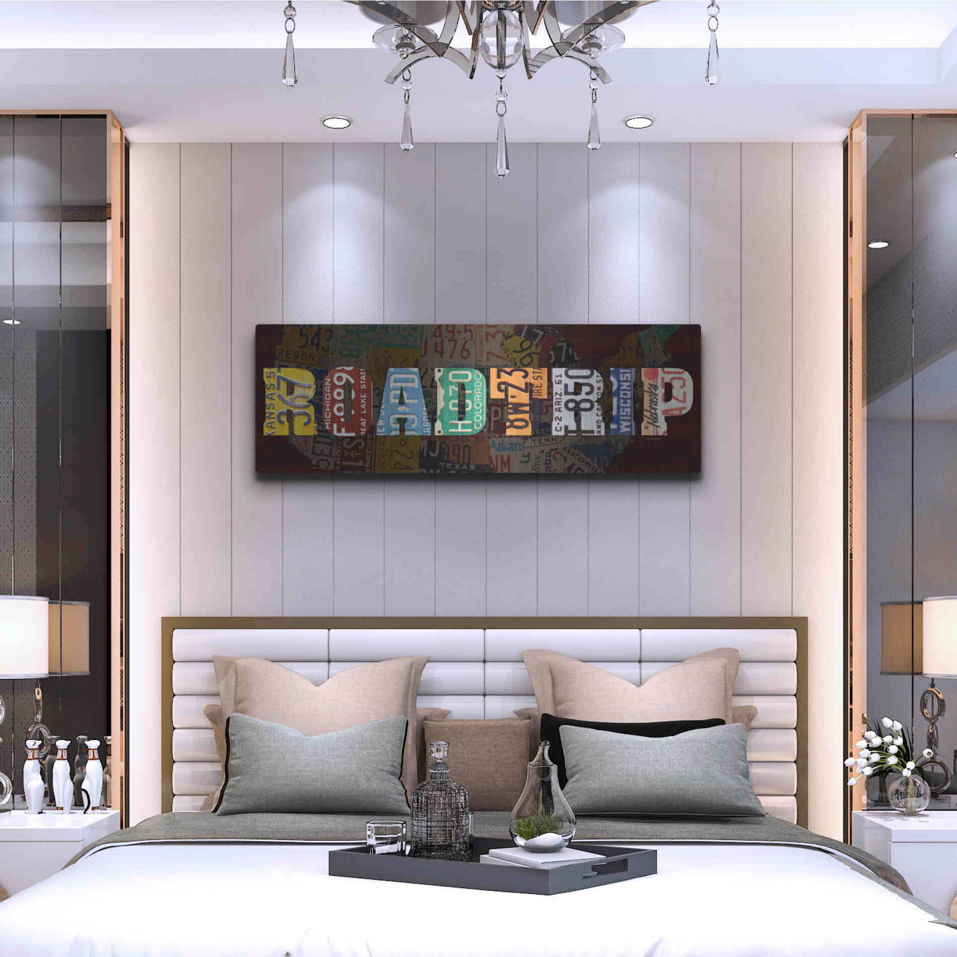 Luxe Metal Art 'Road Trip Lettering' by Design Turnpike, Metal Wall Art,48x16