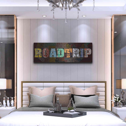 Luxe Metal Art 'Road Trip Lettering' by Design Turnpike, Metal Wall Art,48x16