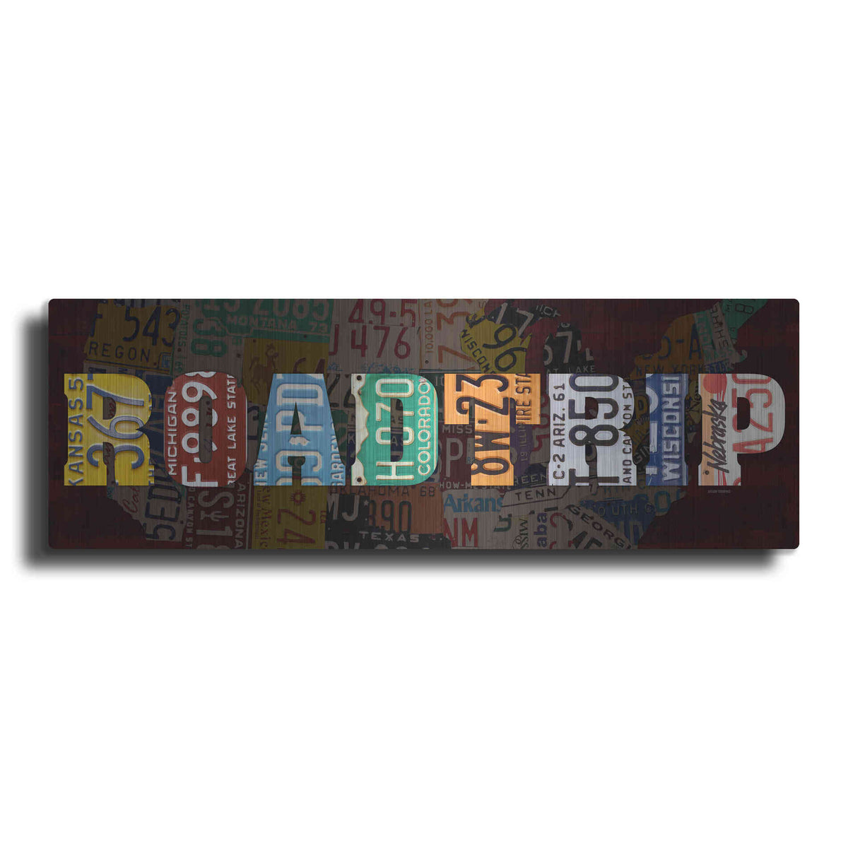 Luxe Metal Art 'Road Trip Lettering' by Design Turnpike, Metal Wall Art