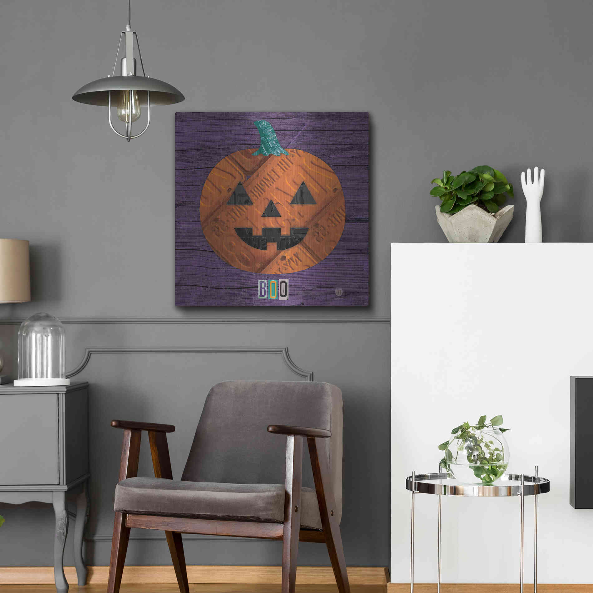 Luxe Metal Art 'Pumpkin' by Design Turnpike, Metal Wall Art,24x24