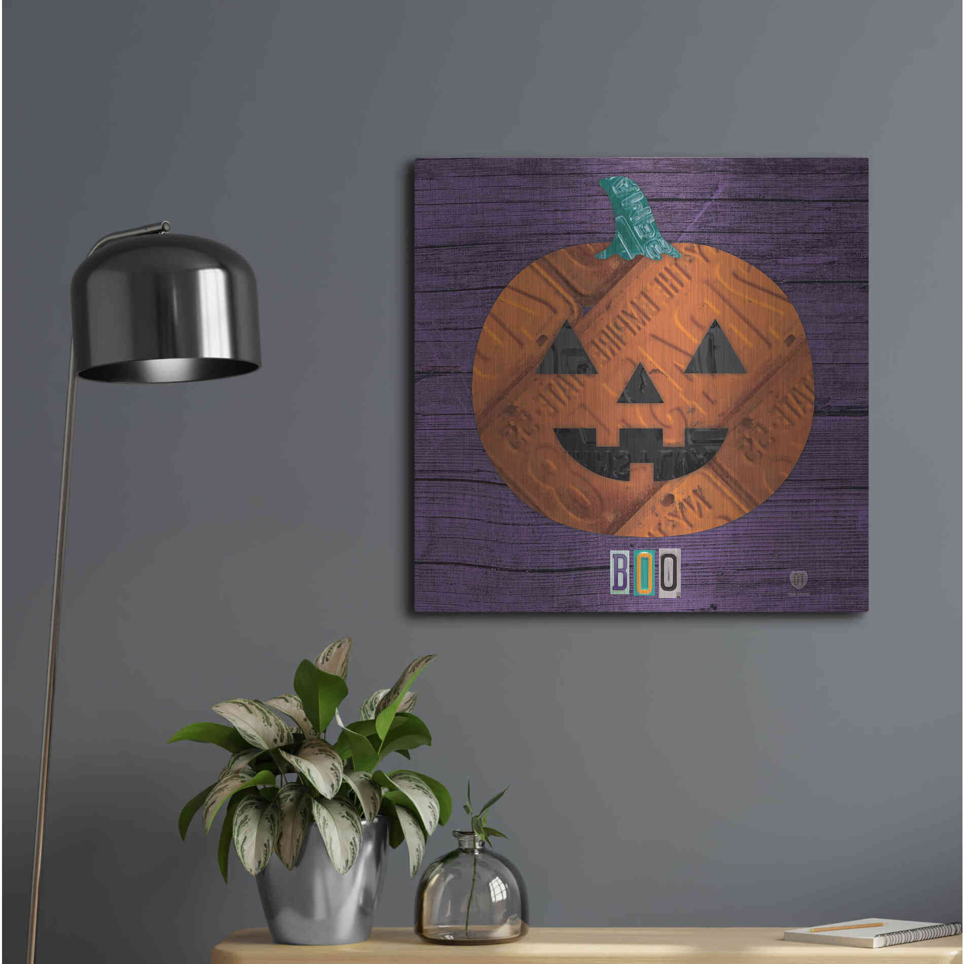 Luxe Metal Art 'Pumpkin' by Design Turnpike, Metal Wall Art,24x24