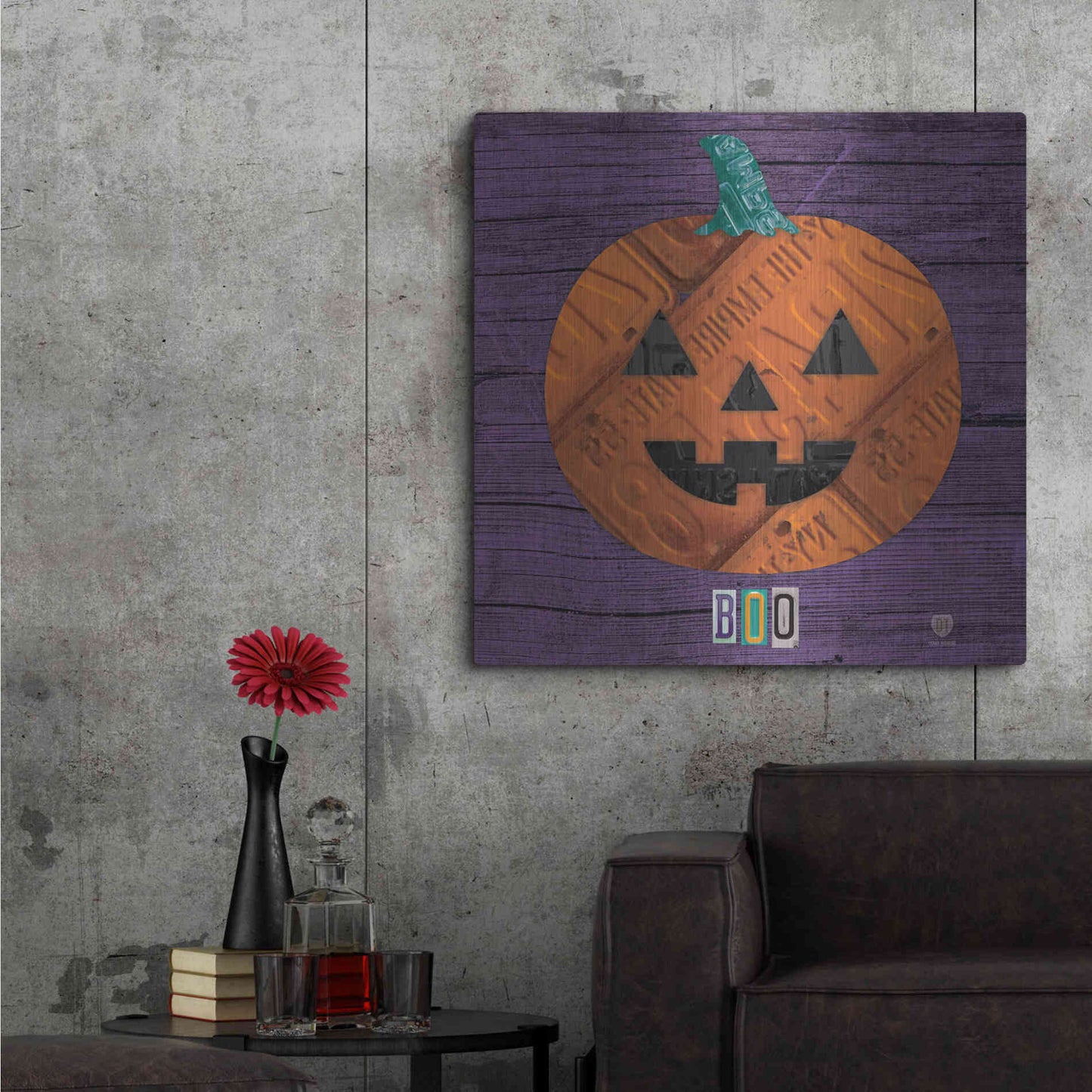 Luxe Metal Art 'Pumpkin' by Design Turnpike, Metal Wall Art,36x36