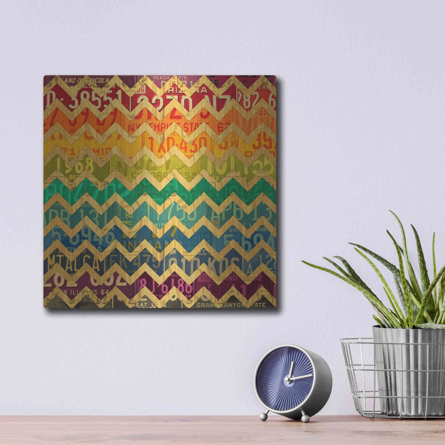 Luxe Metal Art 'Patterns In The Road 1' by Design Turnpike, Metal Wall Art,12x12