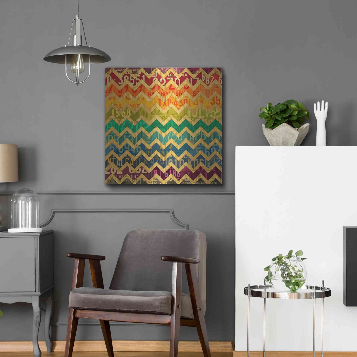 Luxe Metal Art 'Patterns In The Road 1' by Design Turnpike, Metal Wall Art,24x24