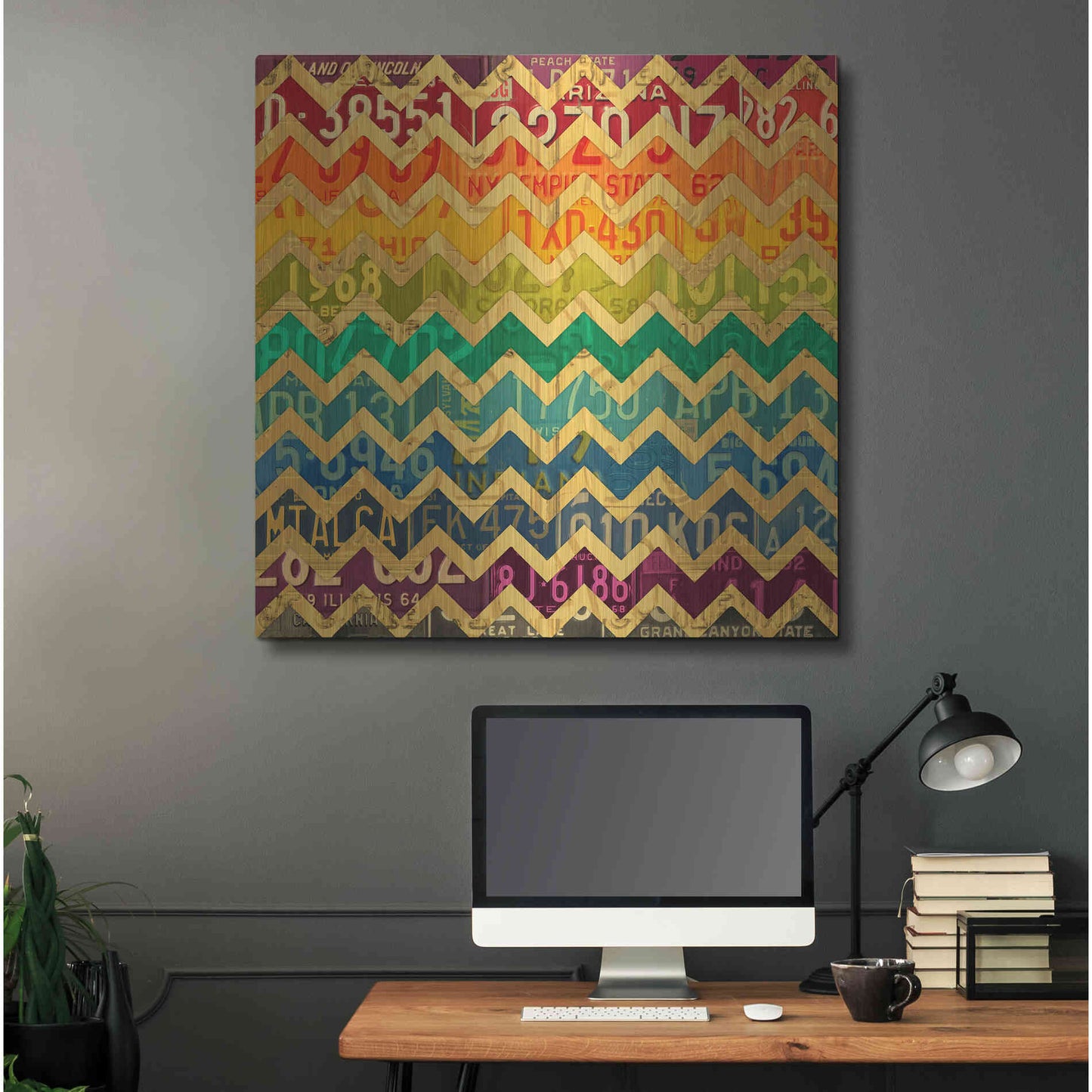 Luxe Metal Art 'Patterns In The Road 1' by Design Turnpike, Metal Wall Art,36x36
