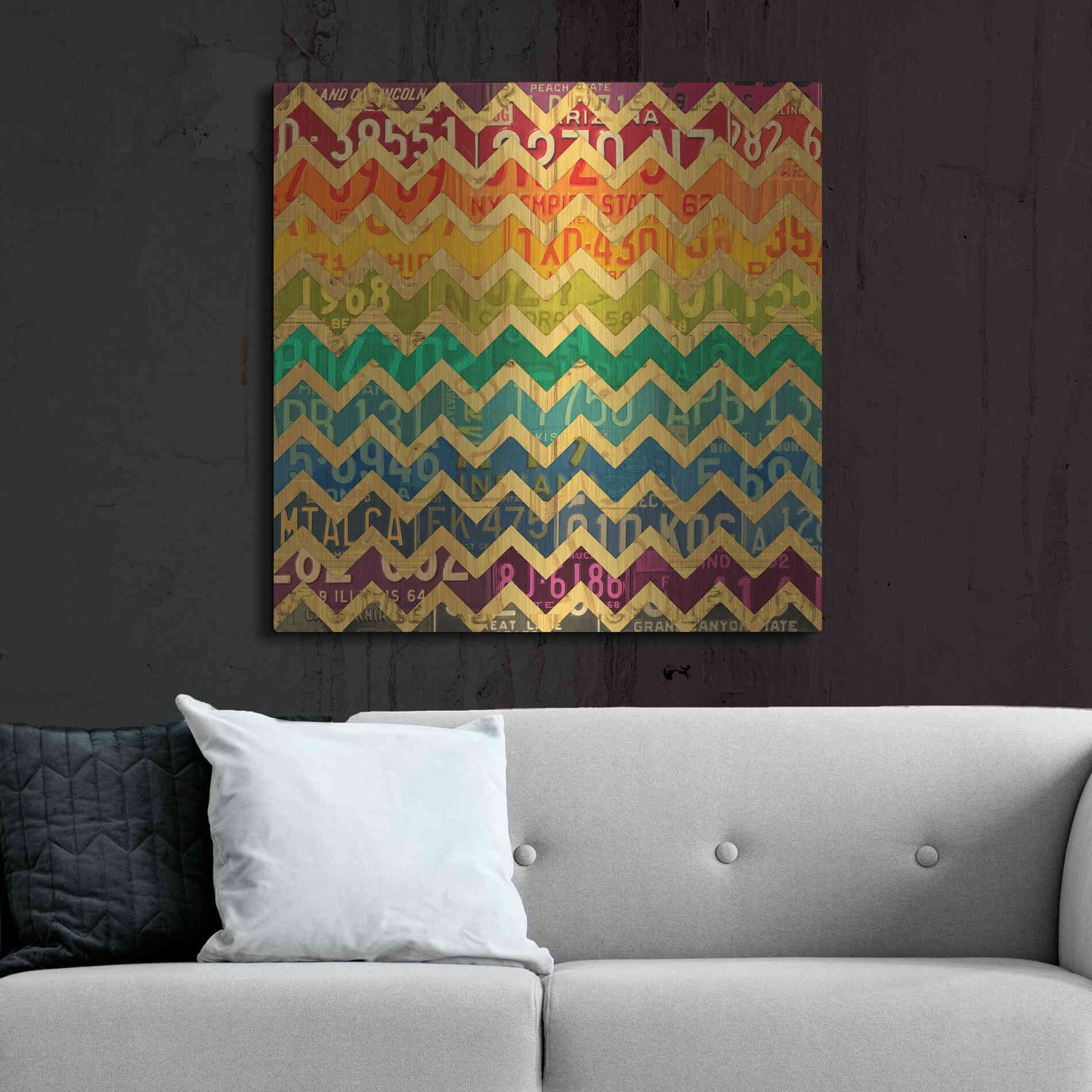 Luxe Metal Art 'Patterns In The Road 1' by Design Turnpike, Metal Wall Art,36x36