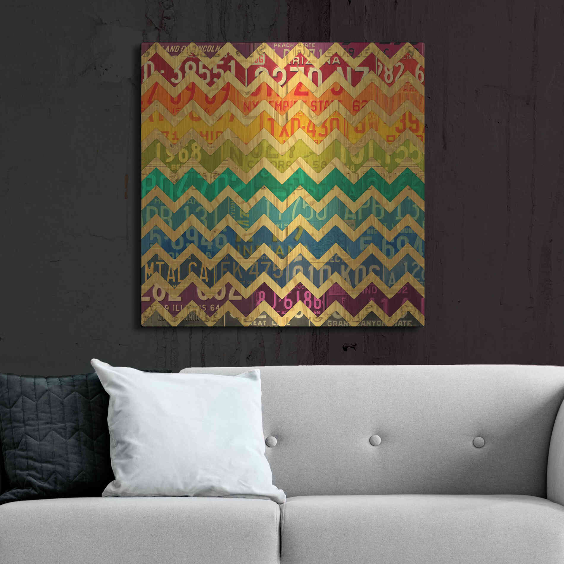 Luxe Metal Art 'Patterns In The Road 1' by Design Turnpike, Metal Wall Art,36x36