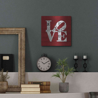 Luxe Metal Art 'Love Word Art License Plates' by Design Turnpike, Metal Wall Art,12x12