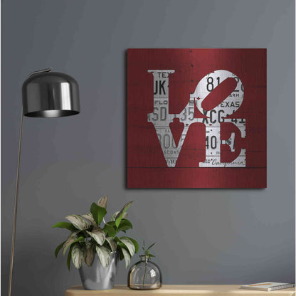 Luxe Metal Art 'Love Word Art License Plates' by Design Turnpike, Metal Wall Art,24x24