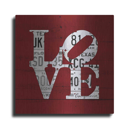 Luxe Metal Art 'Love Word Art License Plates' by Design Turnpike, Metal Wall Art