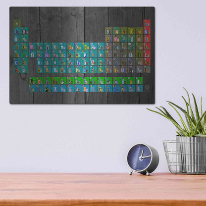 Luxe Metal Art 'License Plate - Periodic Table' by Design Turnpike, Metal Wall Art,16x12