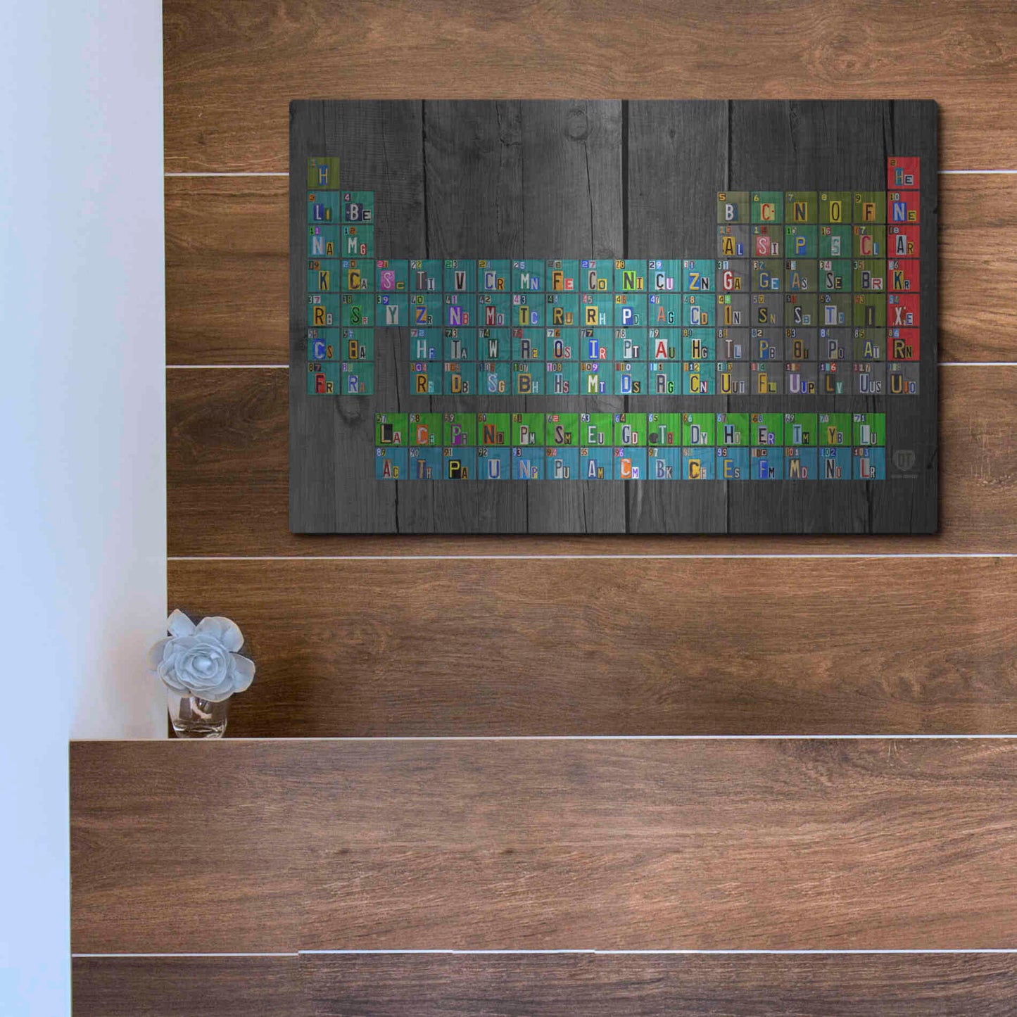 Luxe Metal Art 'License Plate - Periodic Table' by Design Turnpike, Metal Wall Art,16x12