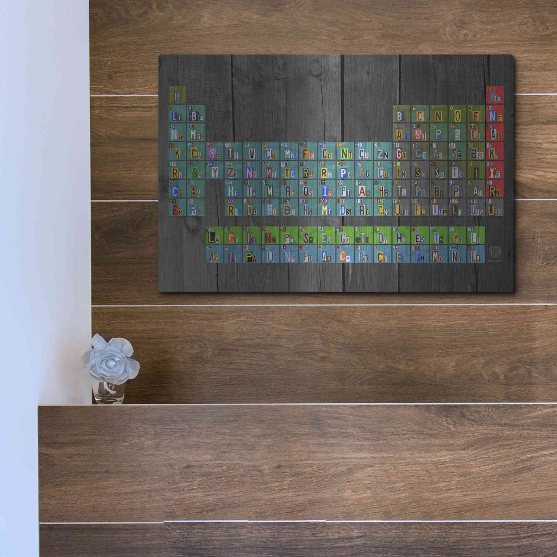 Luxe Metal Art 'License Plate - Periodic Table' by Design Turnpike, Metal Wall Art,16x12