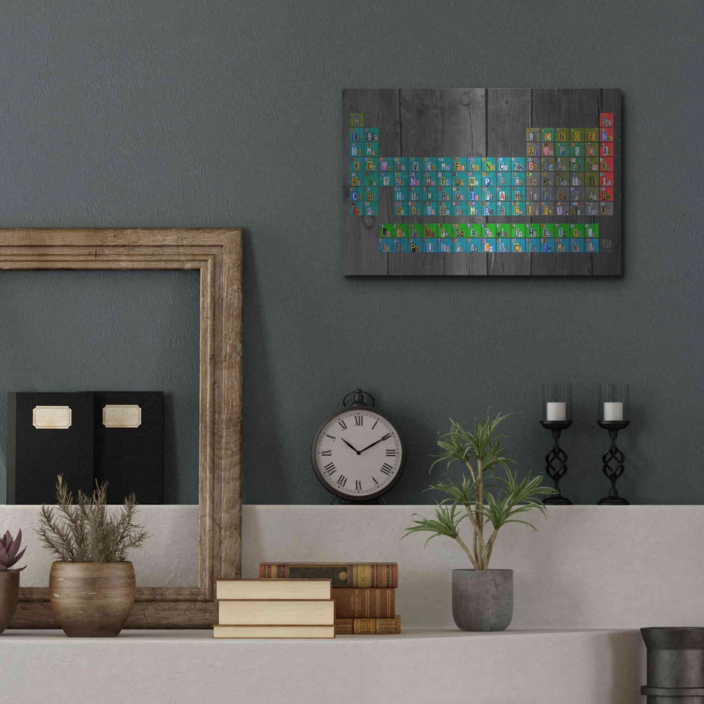 Luxe Metal Art 'License Plate - Periodic Table' by Design Turnpike, Metal Wall Art,16x12