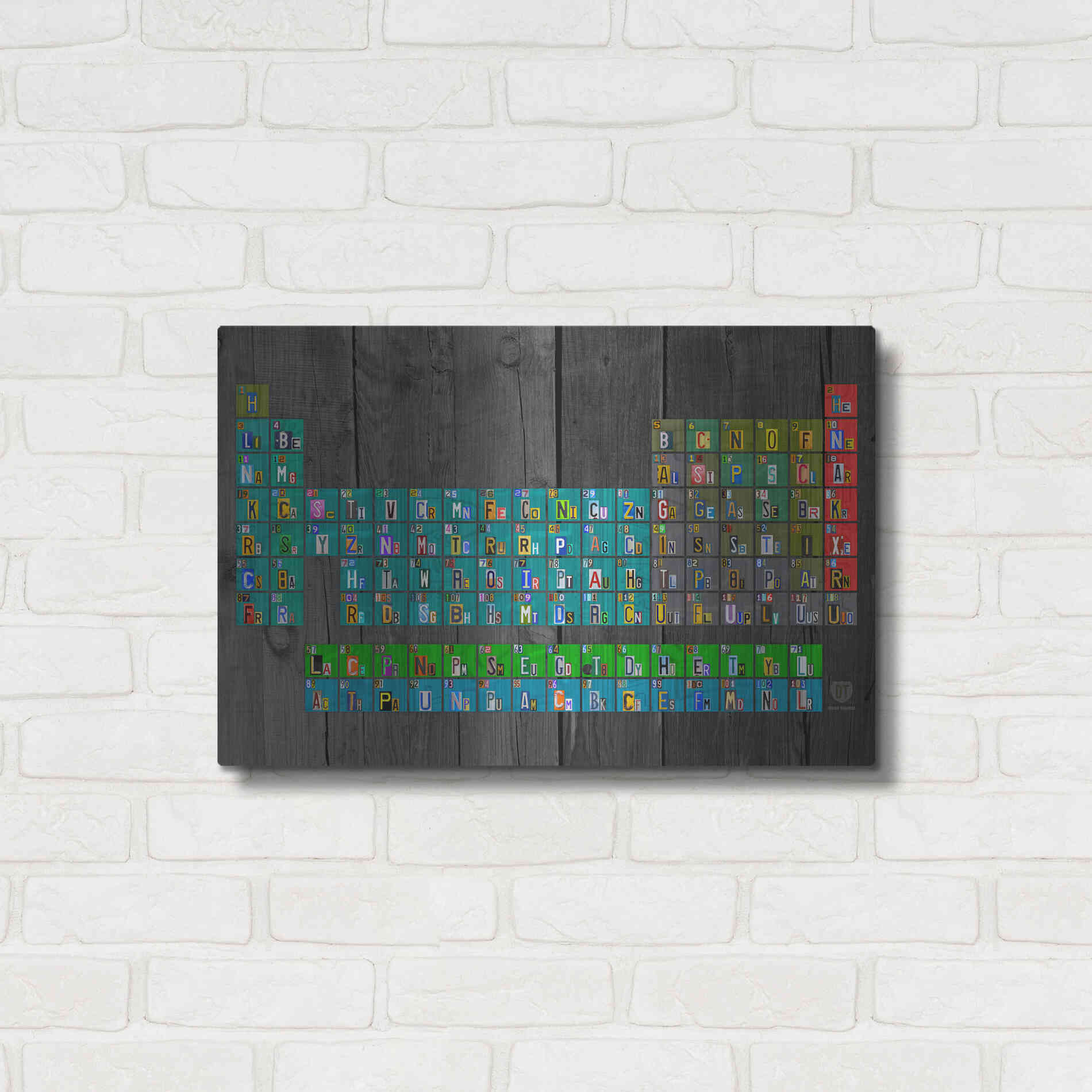 Luxe Metal Art 'License Plate - Periodic Table' by Design Turnpike, Metal Wall Art,24x16
