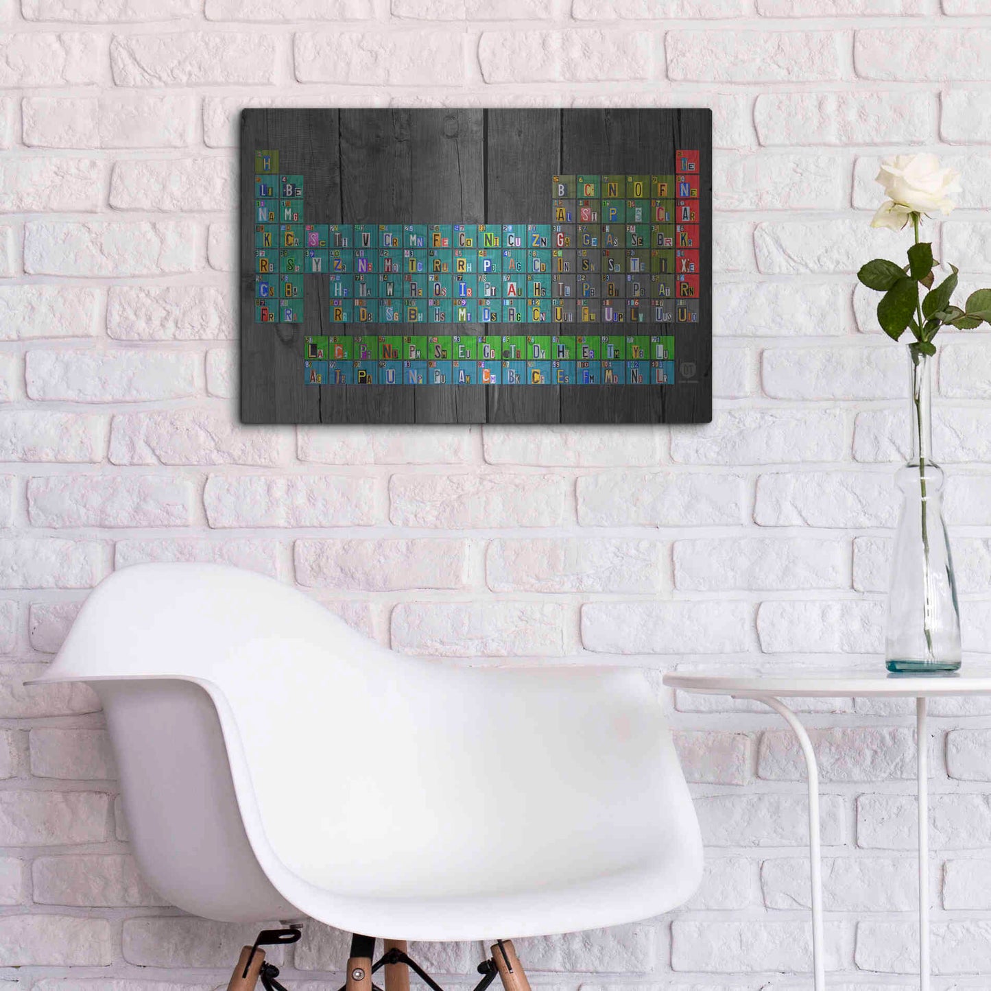 Luxe Metal Art 'License Plate - Periodic Table' by Design Turnpike, Metal Wall Art,24x16