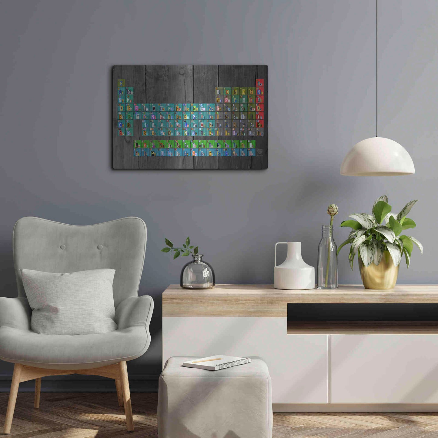 Luxe Metal Art 'License Plate - Periodic Table' by Design Turnpike, Metal Wall Art,24x16