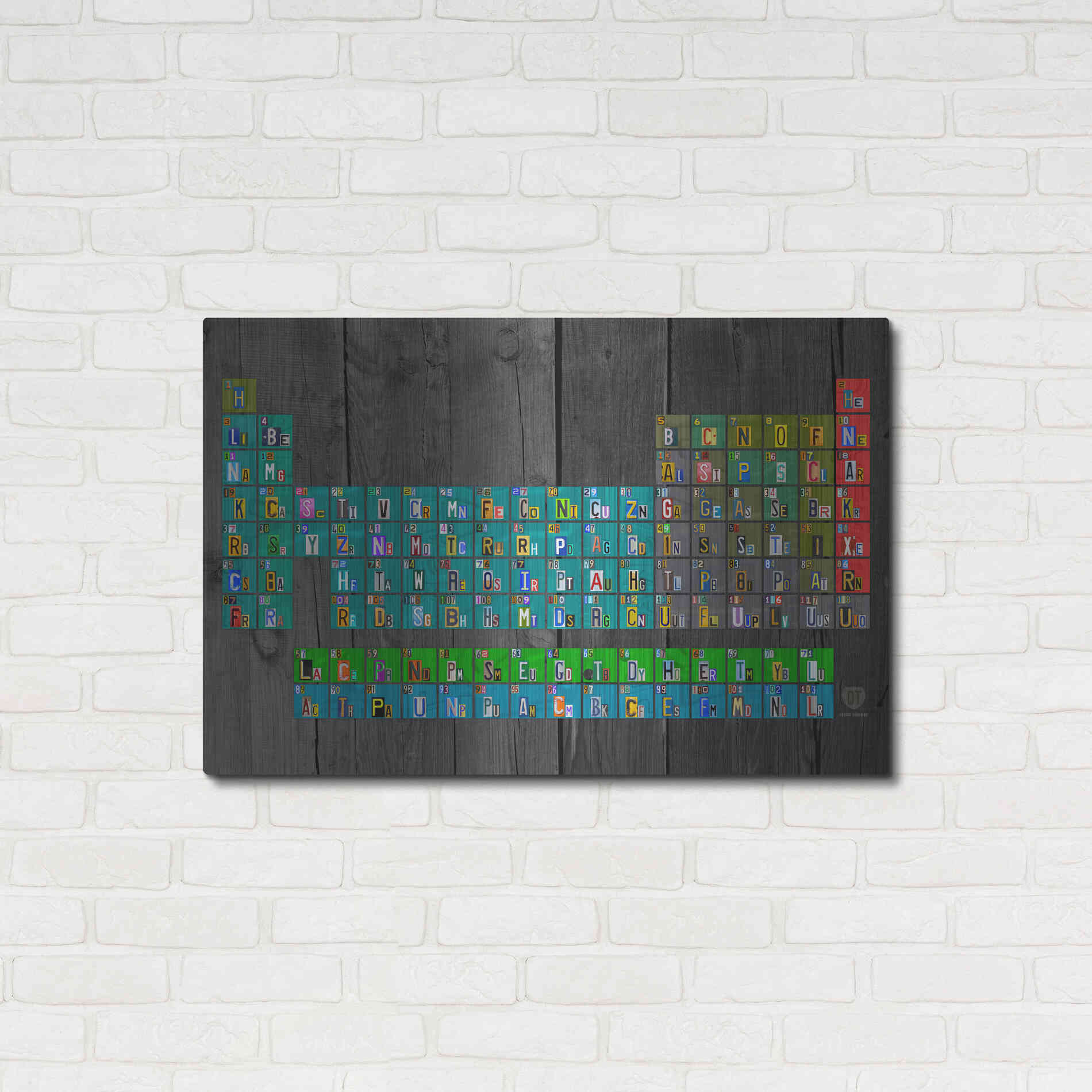 Luxe Metal Art 'License Plate - Periodic Table' by Design Turnpike, Metal Wall Art,36x24