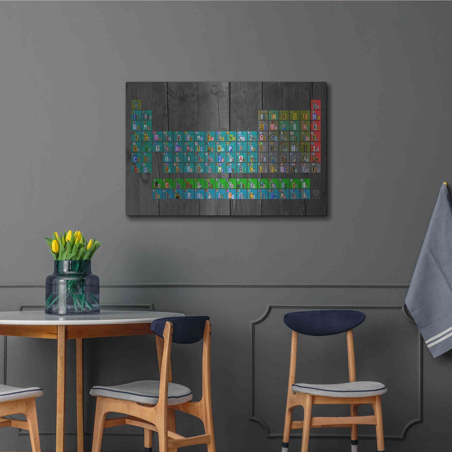 Luxe Metal Art 'License Plate - Periodic Table' by Design Turnpike, Metal Wall Art,36x24