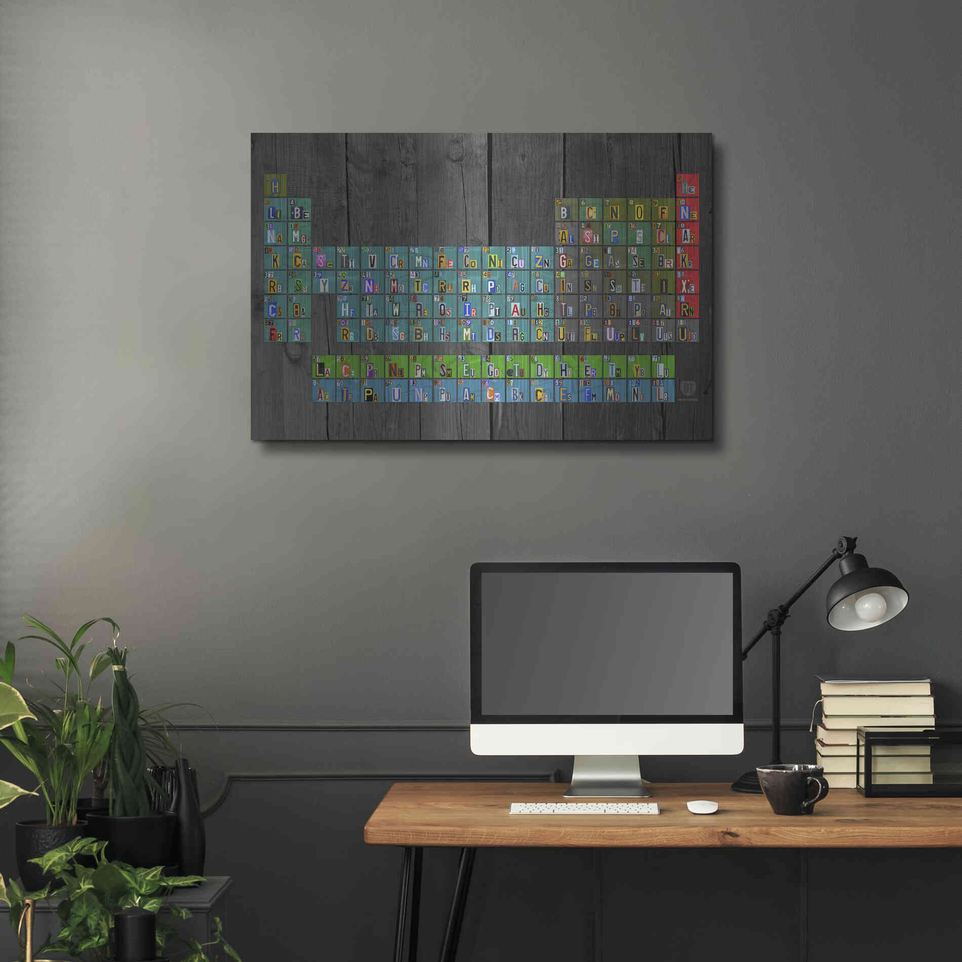 Luxe Metal Art 'License Plate - Periodic Table' by Design Turnpike, Metal Wall Art,36x24