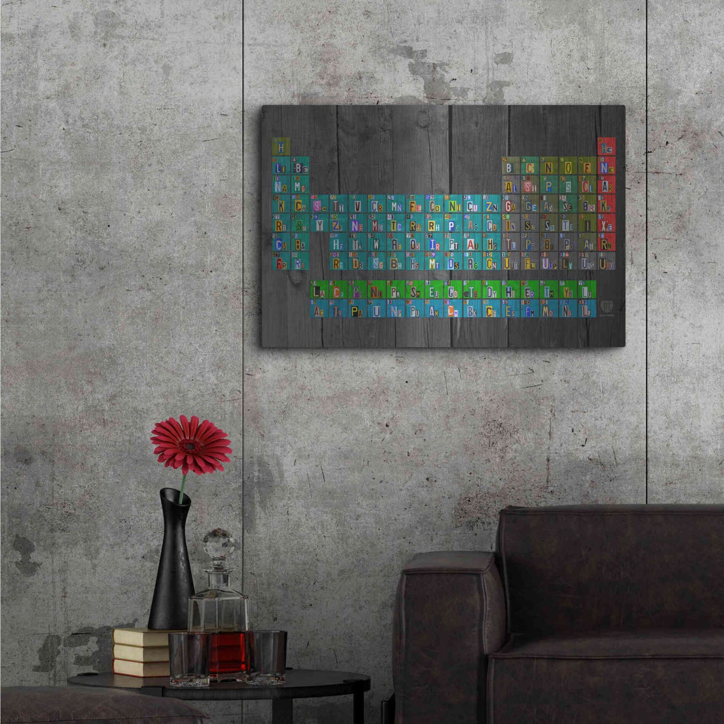 Luxe Metal Art 'License Plate - Periodic Table' by Design Turnpike, Metal Wall Art,36x24