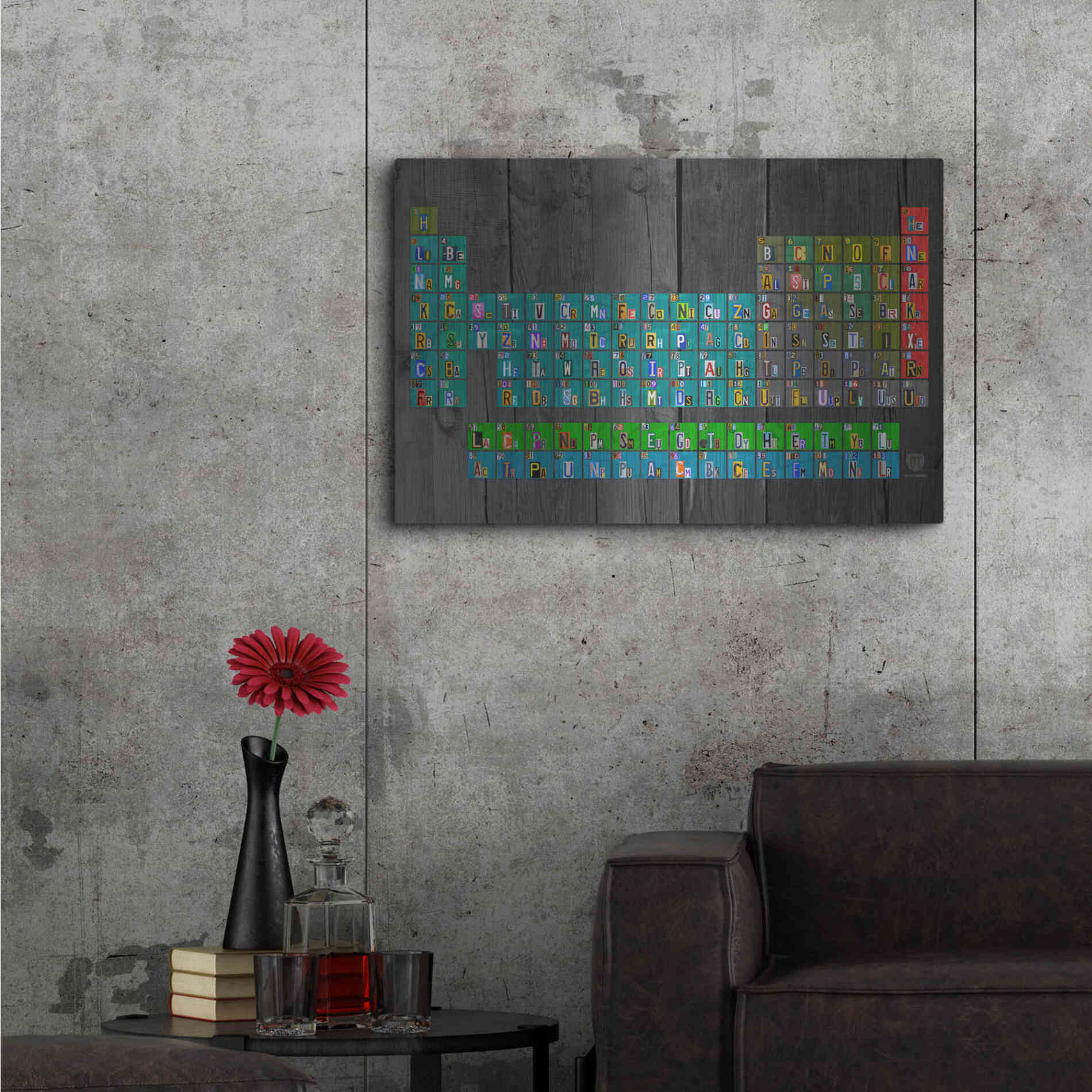 Luxe Metal Art 'License Plate - Periodic Table' by Design Turnpike, Metal Wall Art,36x24