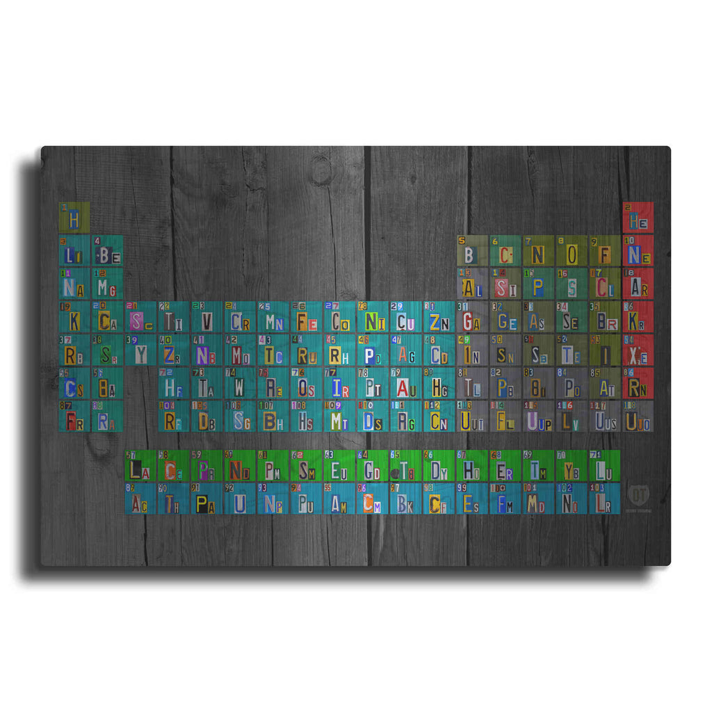 Luxe Metal Art 'License Plate - Periodic Table' by Design Turnpike, Metal Wall Art