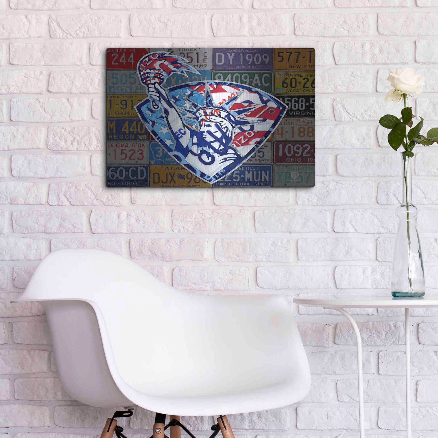 Luxe Metal Art 'Liberty' by Design Turnpike, Metal Wall Art,24x16