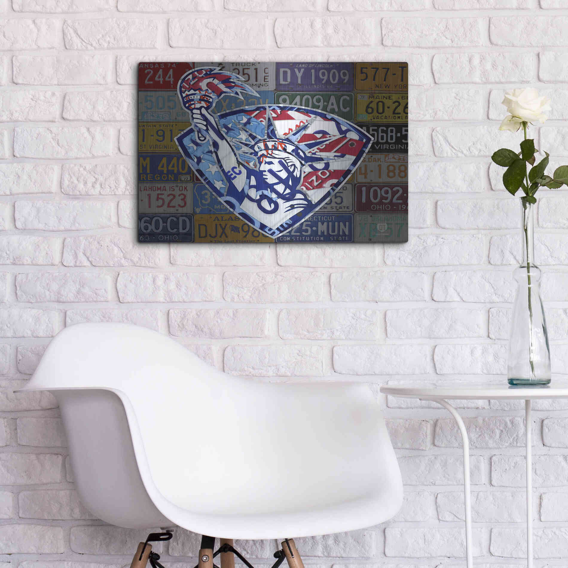 Luxe Metal Art 'Liberty' by Design Turnpike, Metal Wall Art,24x16