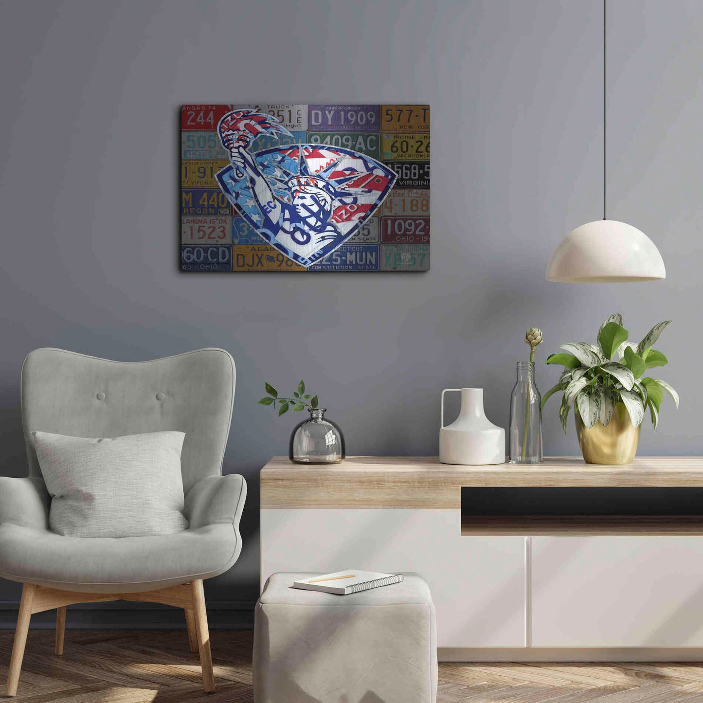 Luxe Metal Art 'Liberty' by Design Turnpike, Metal Wall Art,24x16